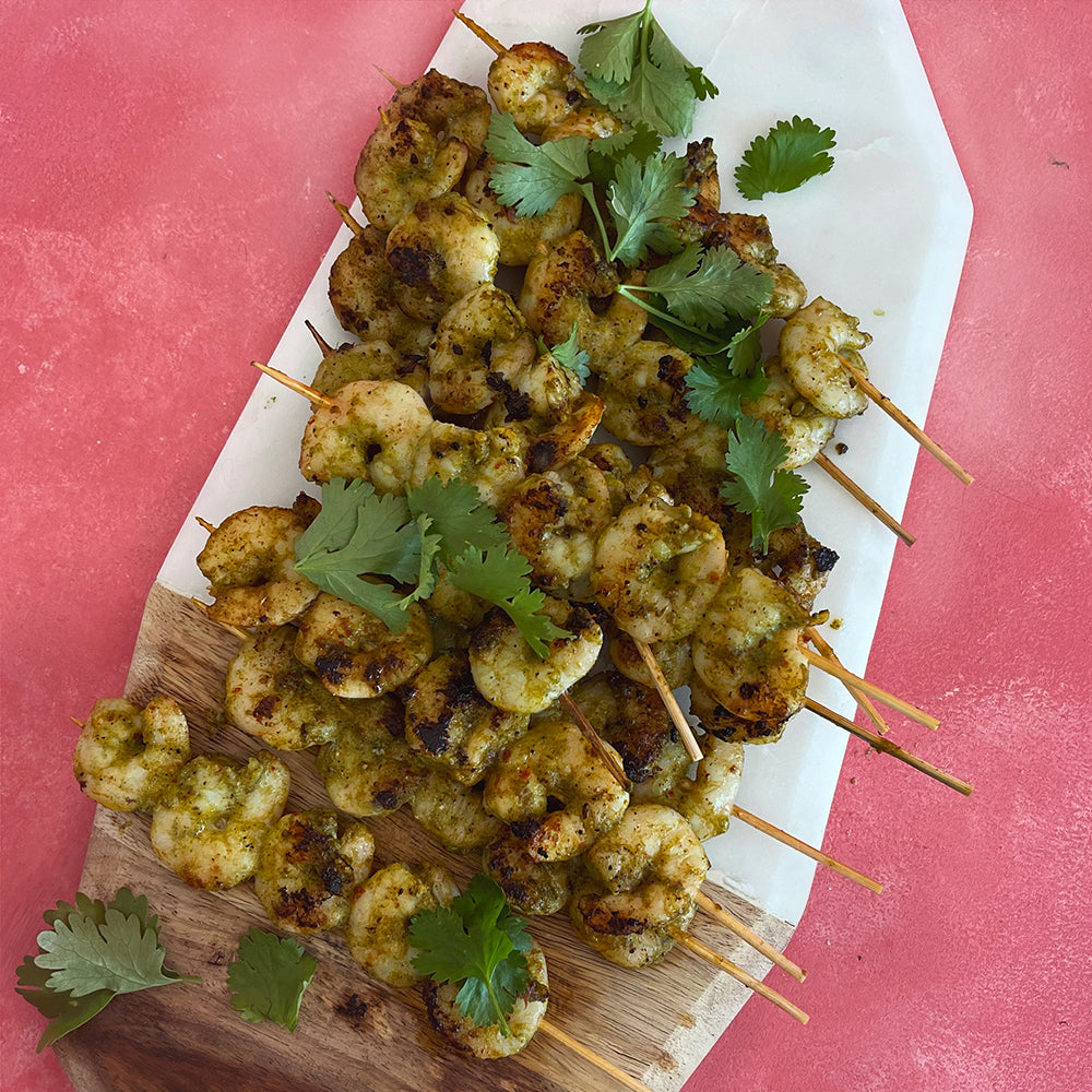 Garlic & Lemongrass Prawn Skewers