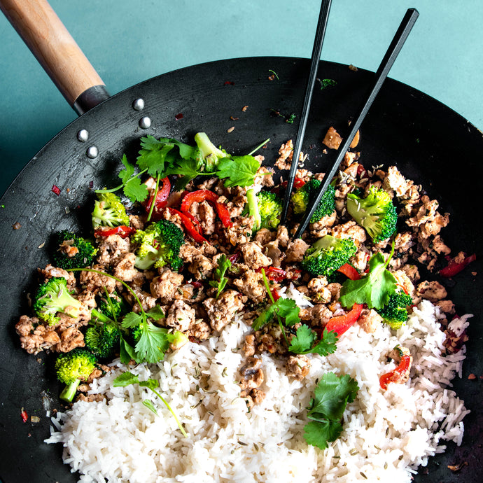 Ground Chicken and Rice Stir-fry