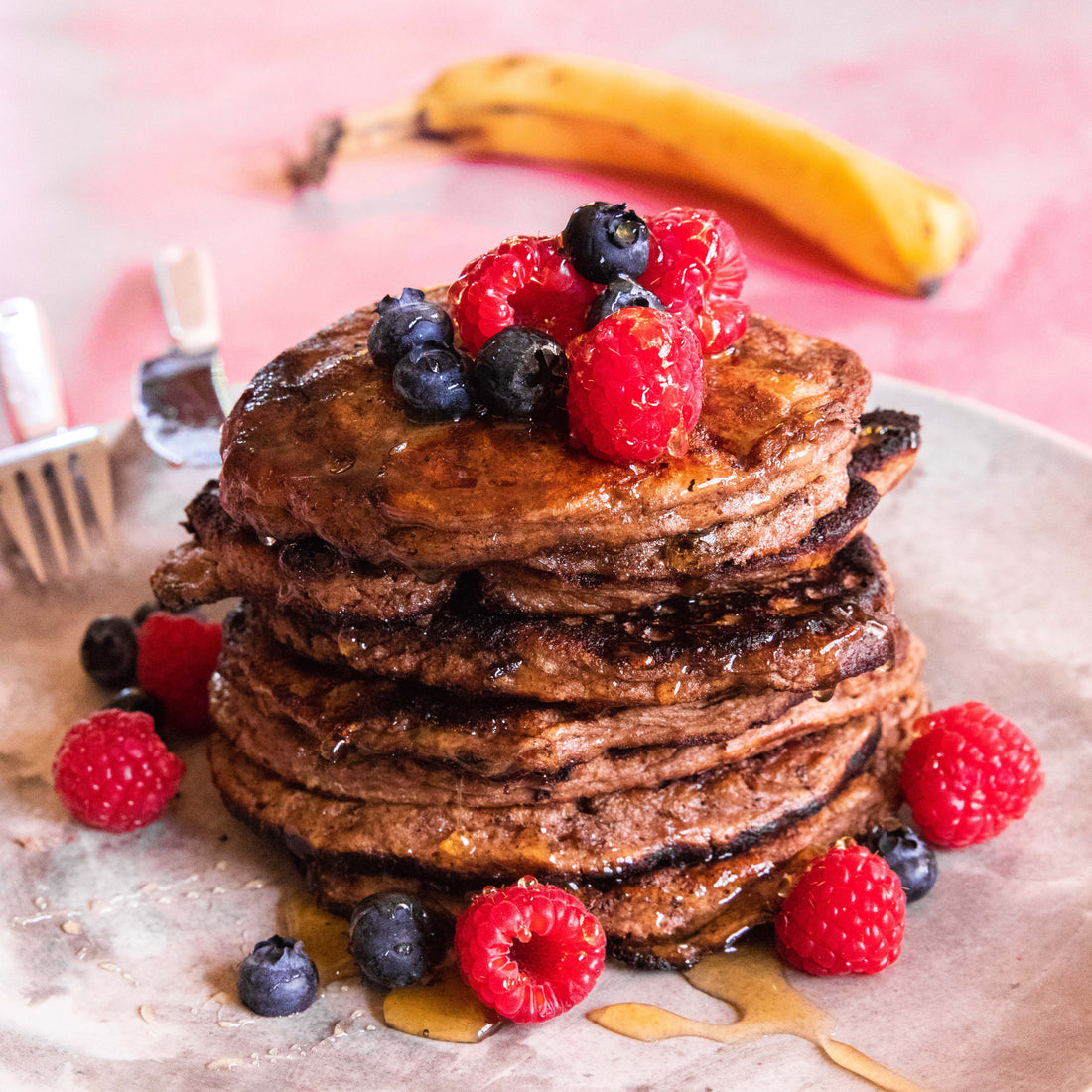 Choc-Banana Protein Pancakes