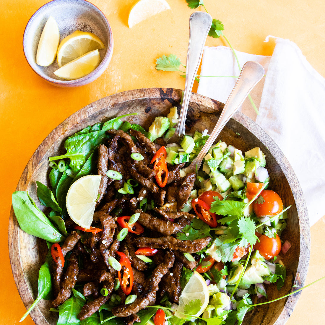 Mexican Beef with Avocado Salsa